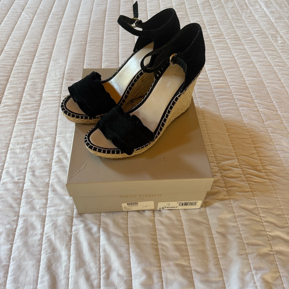 Marc Fisher Black Espadrille Sandals